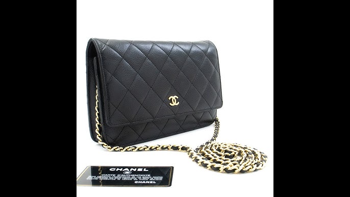 Chanel Chain Shoulder Bag Clutch Black Quilted Flap Lambskin Purse K13