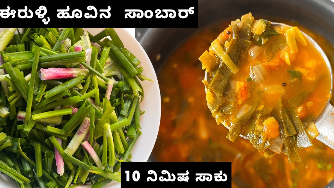 ಈರುಳ್ಳಿ ಹೂವಿನ/ಸೊಪ್ಪಿನ ಸಾಂಬಾರ್ erulli soppina saaru/ spring onion curry In Kannada  videos