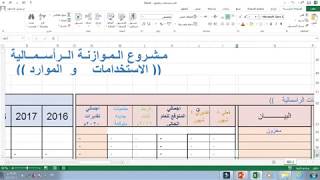 الدرس 3 اعداد موازنة تقديرية عبر الاكسل   الموازنة الراسمالية