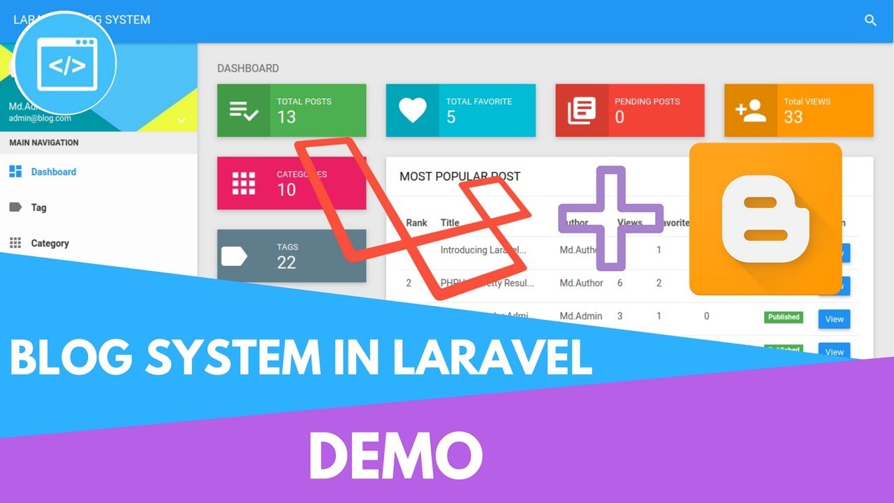 Learn Blog System in Laravel 5.6 Demo