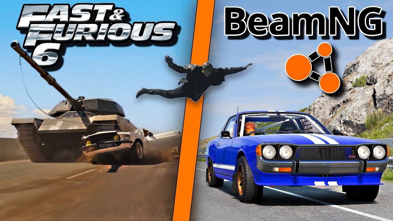 Fast & Furious 6 tank chase scene - BeamNG remake - YouTube