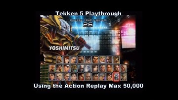 Tekken 5 Playthrough Yoshimitsu using the Action Replay Max 50,000 cheat codes for Ps2 :D #Sony #Ps2