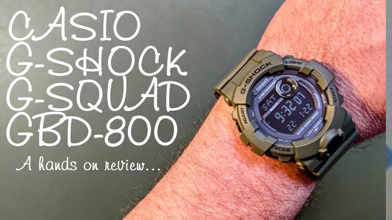 YouTube - - watch on G-Shock digital hands Casio review GBD-800 G-Squad