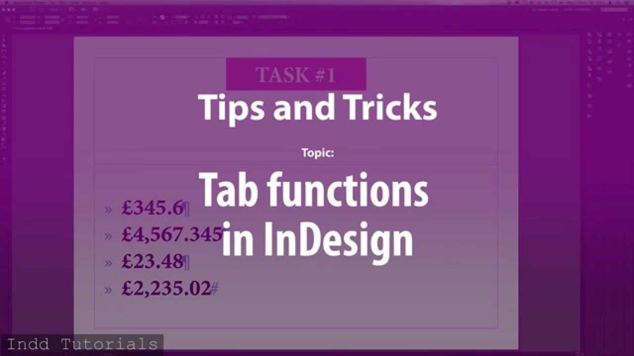 InDesign Tips and Tricks (TAB secrets) – Tutorial (Full HD) - YouTube