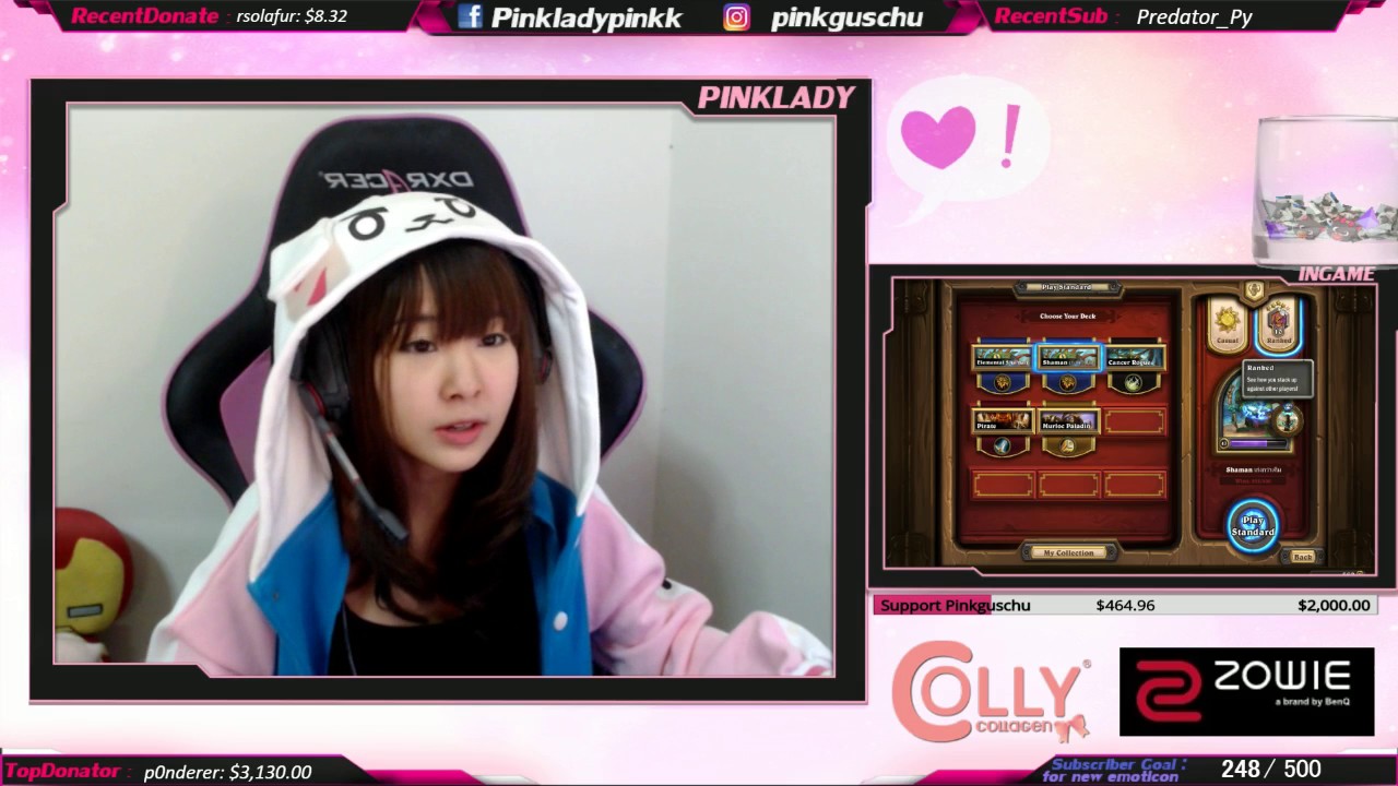 [Live] Pinklady - Hearthstone / PLAYERUNKNOWN'S BATTLEGROUNDS 12/4/17