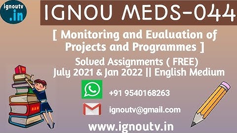 IGNOU MEDS-044 Solved Assignment July 2021 & Jan 2022 [FREE] | IGNOU PGDUPDL | IGNOU TV | IGNOU |