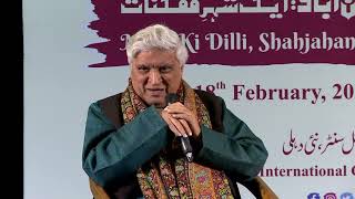 Linguistic maestro Javed Akhtar speaking on the Languages of Shahjahanabad at Urdu Ghar's festival