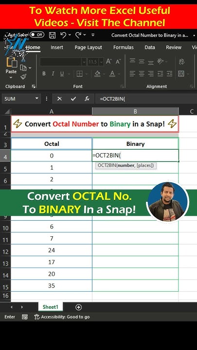 Octal to Binary in EXCEL: The SECRET Trick Nobody Knows! 😮 Excel ...