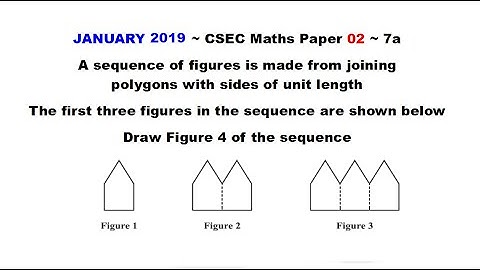 Paper2-CSEC-MATHS-430 ~ Draw the 4th Figure ~ January 2019 Number 7a