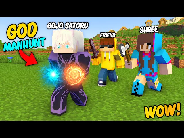 😎Minecraft Manhunt With My Girlfriend But, I Become a GOJO SATORU.. class=