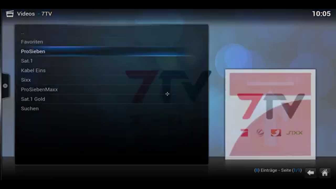 New Update Mediathek der Privatsender 7tv auf Kodi installieren