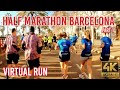 Virtual run  half marathon barcelona 2024  treadmill workout 058