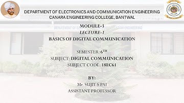 VTU DC 18EC61 M3 L1 BASICS OF DIGITAL COMMUNICATION