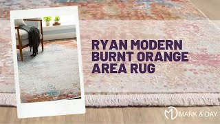 Ryan Modern Burnt Orange Area Rug