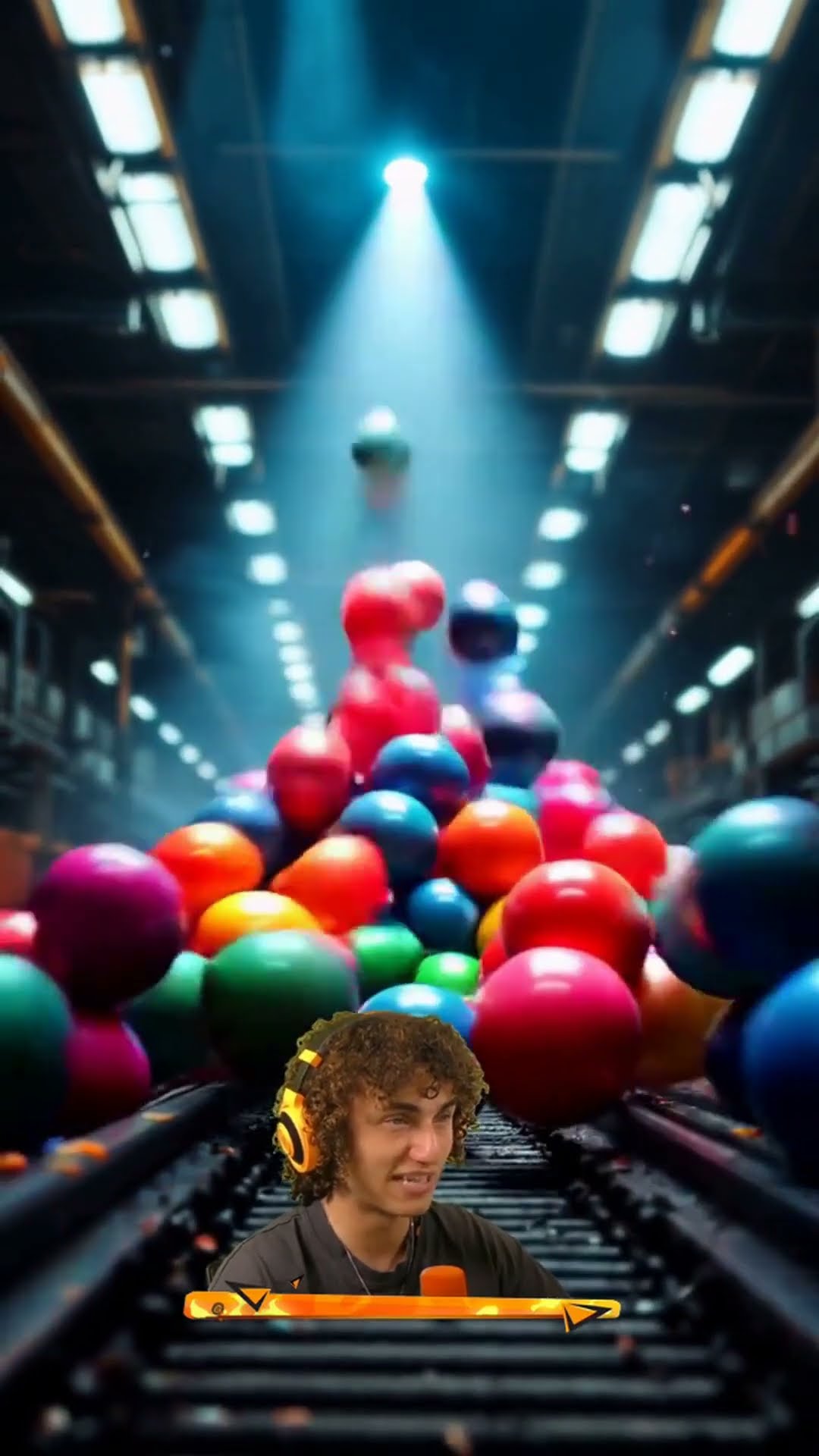 Colorful Bowling Ball Tower COLLAPSES in Warehouse!