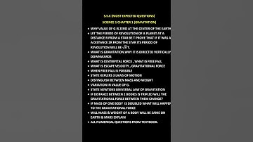 SSC|Class|10th| 2025|Most Important Questions| Science 1|Gravitation|state board|