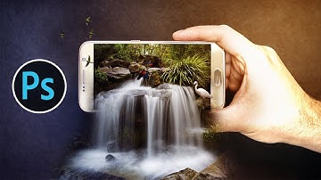 3D Waterfall On Mobile3D Pop Out Effect Photo Manipulation In Photoshop