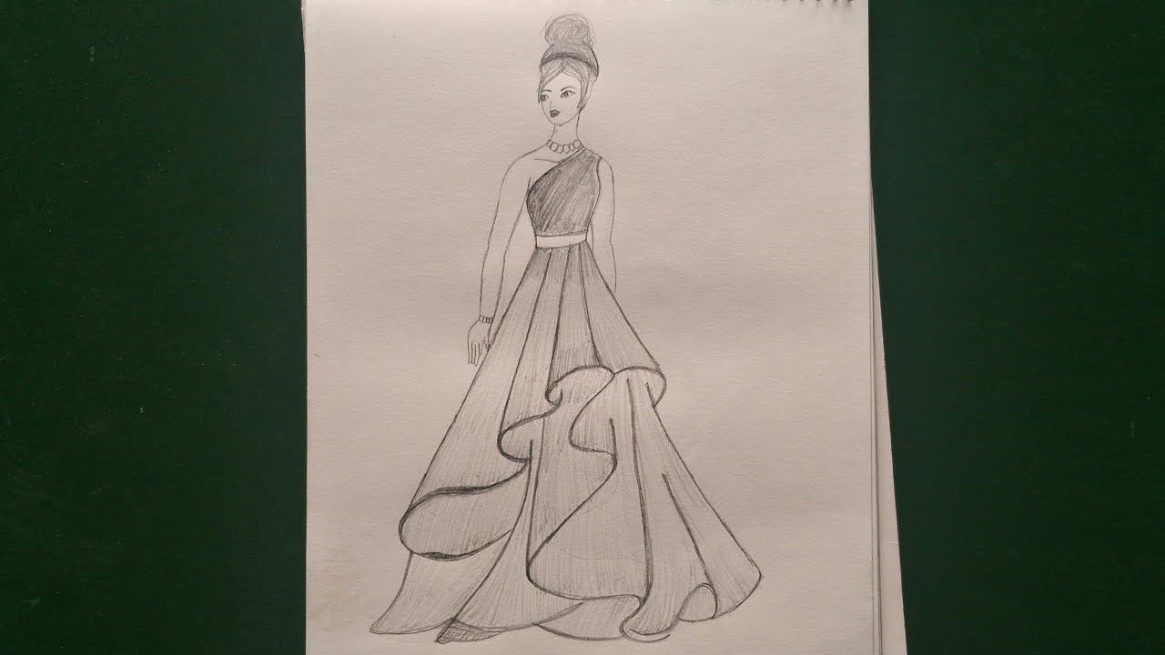 How to draw girl in princess dress || easy tutorial for begginers || barbie doll