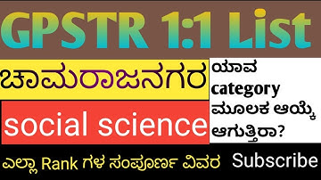 gpstr probable 1:1 list | Chamarajannagara | Social science | ಚಾಮರಾಜನಗರ #gpstr #gpstr2022