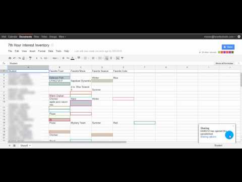 Google Docs Spreadsheet example