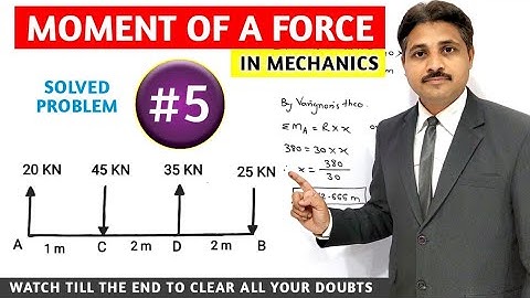 MOMENT OF A FORCE ABOUT A POINT IN ENGINEERING MECHANICS SOLVED PROBLEM 5