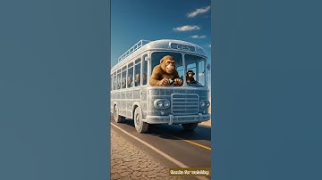 The monkey and his child make an ice bus and the black monkey runs away with the bus😭🐵 #ai​ #monkey​
