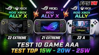 ASUS ROG | Xbox Ally X (Z2 Ex) & Ally X (Z1 Ex) & Xbox Ally (Z2 A) | Test 10 Game AAA (15W 20W 25W)
