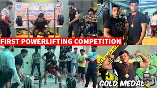 Bhai ka first powerlifting💪 competition at district level. GOLD MEDAL🥇