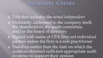 Chapter 17 Audit Reports