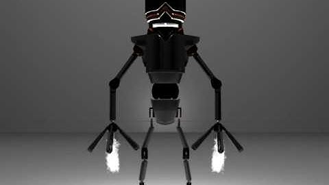 Blender Robot with particle effects: Barbot tries to fly