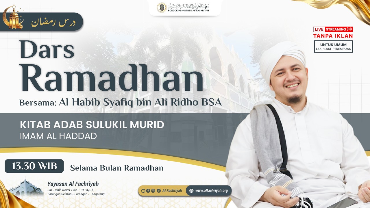 🔴DARS RAMADHAN bersama Al Habib Syafiq bin Ali Ridho BSA #9 | Ahad, 01 Maret 2026