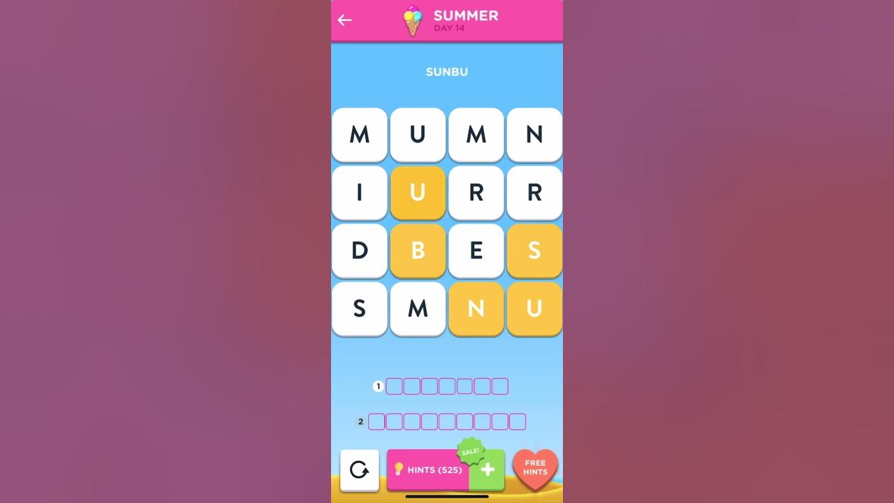 Wordbrain 2 Summer Event Day 14 2020 (Wordbrain 2 Answers) YouTube