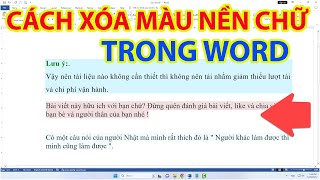 Cách Xóa Màu Nền Chữ Trong Word