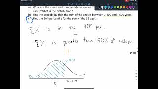 Finding Percentiles using the Central Limit Theory for Sums