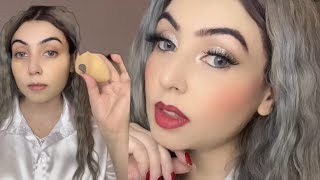 EASY Glitter Eye Makeup Tutorial || Pearl White Eyeshadow || two types of lip colour 🐚🤍✨