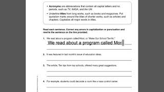 Capitalization and Punctuation