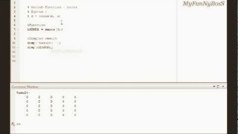 zeros function matlab