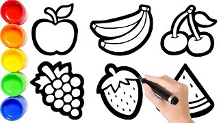 Fun And Educational Fruit Drawing And Coloring For Kids Learn About Fruits - 99
