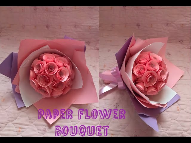 How To Make Paper Flower Bouquet With Paper Rose, DIY HOW TO MAKE PAPER  ROSE FLOWER BOUQUET - STEP BY STEP BOUQUETS MAKING TUTORIAL WITH ROSES  FLOWERS #FlowerBouquet #PaperBouquet #Tutorial #StepByStep