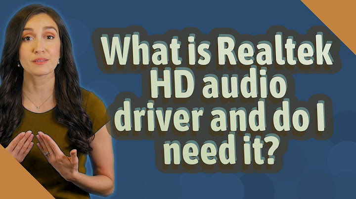 Is Realtek HD Audio driver necessary?