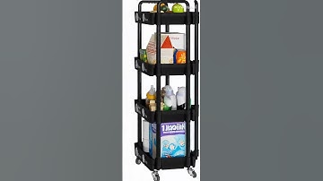 4 Tier Storage Cart with Wheels  Best Rolling Utility Cart for Kitchen, Bathroom & Laundry