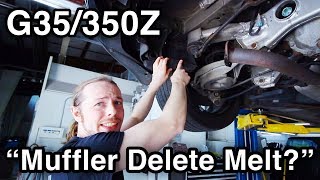 Muffler Delete & Melting? [BERK Resonated Test Pipes + Muffler Delete Exhaust Sounds // G35/350Z]