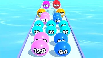 Soft Ball Run Merge 2048 ! All Levels Gameplay (35-37) android, ios
