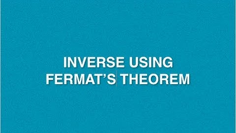 Inverse Using Fermat