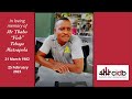 Virtual Memorial Service of Mr Thabo Tebogo Matsapola