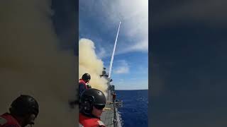 SM-3 ballistic missile interceptor launch from US cruiser 😱