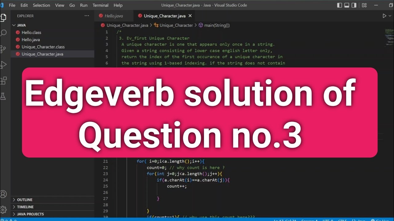 Edgeverb Questions no.3 Solution | Edgeverb Hacker Rank programing ...