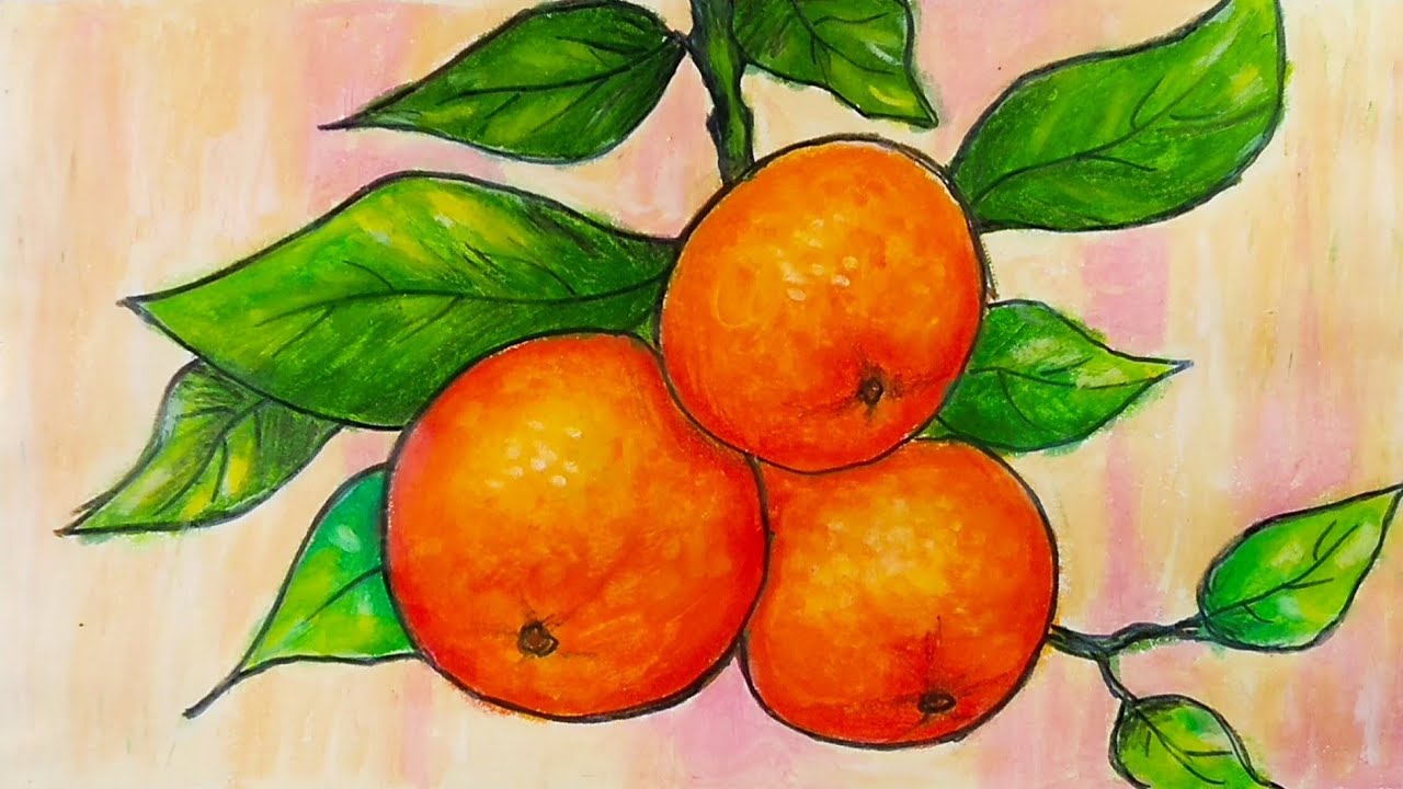 Как нарисовать апельсин || Рисование и раскрашивание фруктов