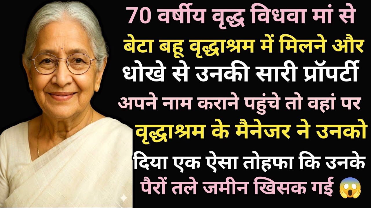 70 वर्षीय वृद्ध विधवा मां से बेटे बहू वृद्धाश्रम में मिलने और धोखे से जायदाद अपने नाम कराने गए तो.😱