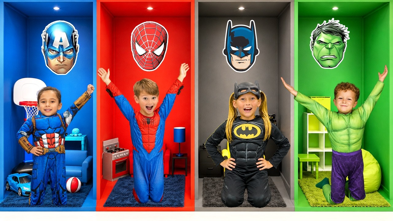 Kids build Superhero Rooms in Four Colors!